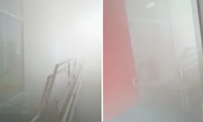 
		Vídeo: agência do Santander fica tomada por fumaça após disparo acidental de sistema de segurança em Salvador