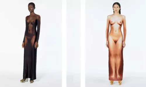 
				
					Vestido de R$ 3 mil que imita corpo nu vira peça de desejo no mundo da moda
				
				
