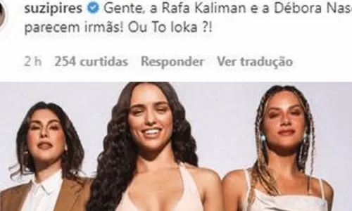 
				
					Rafa Kalimann e Débora Nascimento, atual e ex de José Loreto, são comparadas por atriz: 'Irmãs'
				
				