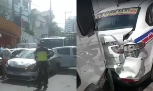 
				
					Batida entre dois caminhões e três carros deixa uma pessoa ferida em Salvador
				
				