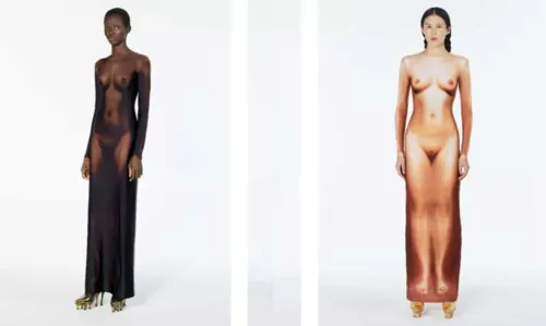 
				
					Vestido de R$ 3 mil que imita corpo nu vira peça de desejo no mundo da moda
				
				