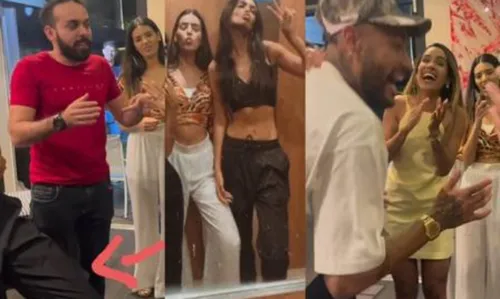 
				
					Em Paris, Neymar surge com modelo brasileira no colo durante festinha em casa: saiba quem é
				
				