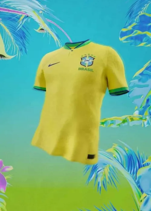 
				
					Inspirada na onça, camisa que seleção brasileira usará na Copa do Catar é divulgada pela CBF
				
				