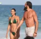 
                  Top model internacional, Lais Ribeiro curte praia de Ipanema com o marido