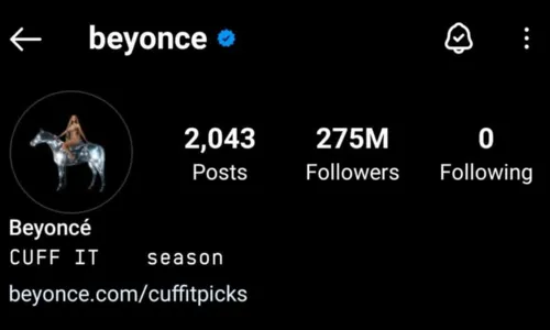 
				
					Hit do momento nas redes sociais, Beyoncé indica 'Cuff It' como possível novo single
				
				
