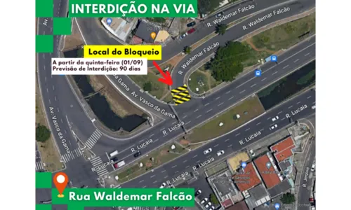 
				
					Obras do BRT: acesso à rua Waldemar Falcão na região do Lucaia é bloqueado temporariamente
				
				