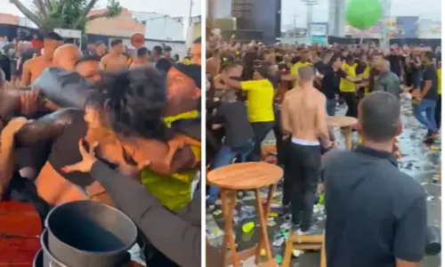 
				
					Segurança agride mulher com tapa no rosto durante briga generalizada em festa na Bahia
				
				