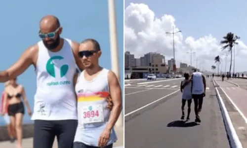 
				
					Competidor de maratona é apoiado por amigo por 10km após sentir dor nas pernas: 'sozinhos não somos ninguém'
				
				