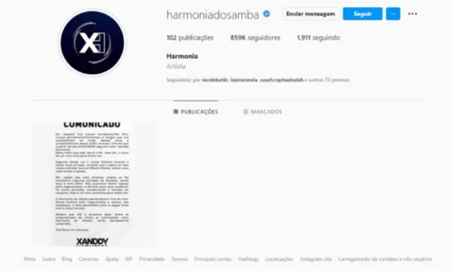 
				
					Xanddy anuncia carreira solo: 'O Harmonia do Samba permanecerá vivo em mim'
				
				