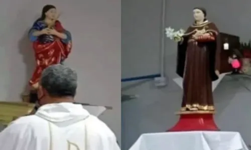 
				
					Imagens raras de Santo Antônio e Santa Bárbara são furtadas de igreja na Bahia
				
				