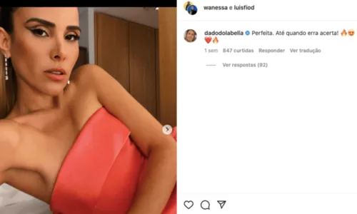 
				
					Dado Dolabella dá indício de affair com Wanessa Camargo ao comentar foto da cantora; entenda
				
				