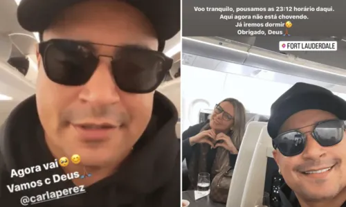 
				
					Carla Perez e Xanddy pousam na Flórida em meio à chegada do furacão Ian; veja como foi
				
				