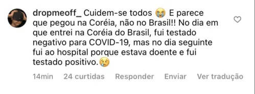 
				
					Coreano DropmeOff manda recado aos fãs brasileiros após testar positivo para Covid-19: ‘Cuidem-se todos’
				
				