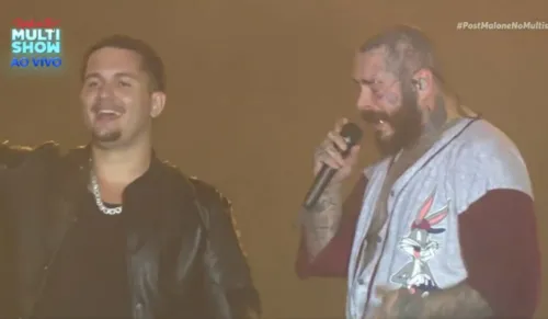 
				
					Rock in Rio: Post Malone chama fã para cantar no palco durante apresentação
				
				