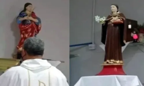 
				
					Imagens raras de Santo Antônio e Santa Bárbara são furtadas de igreja na Bahia
				
				