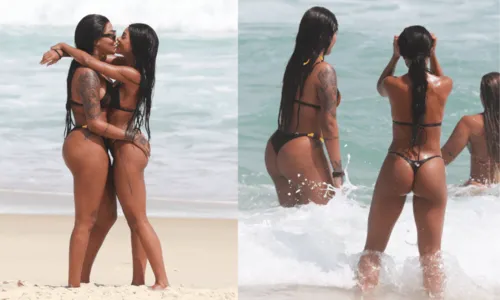 
				
					Ludmilla e Brunna Gonçalves trocam beijos durante passeio em praia; veja fotos
				
				