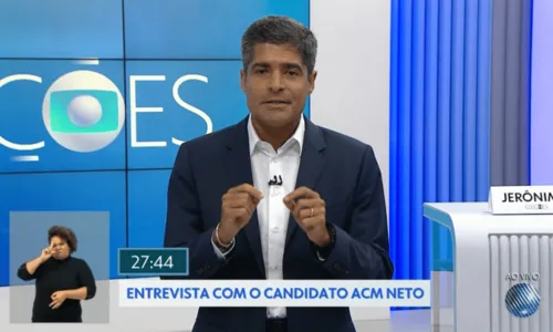 
				
					Com ausência de Jerônimo, ACM Neto é entrevistado pela TV Bahia
				
				