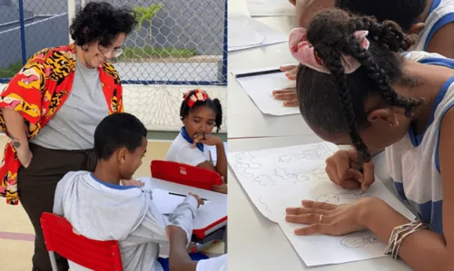 
				
					Bienal nas escolas: Ilustralu realiza oficina de desenho e encanta criançada em colégio de Salvador
				
				