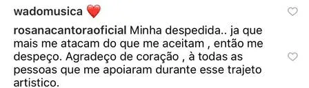 
				
					Rosana fala em parar carreira após receber críticas por aparência: 'Mais me atacam do que me aceitam'
				
				