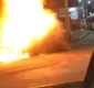
                  Carro fica destruído após pegar fogo na orla de Salvador