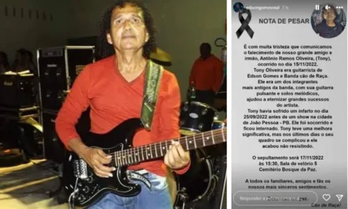 
				
					Morre músico de Edson Gomes que teve parada cardíaca em cima do palco durante turnê em João Pessoa
				
				