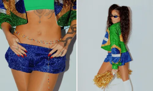 
				
					Após protestos, Alinne Rosa usa look inspirado na bandeira do Brasil e canta jingle com público em micareta
				
				