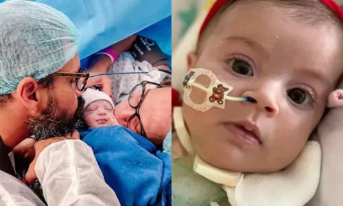 
				
					Filha de Juliano Cazarré passa por tratamento para voltar a respirar sozinha após traqueostomia
				
				