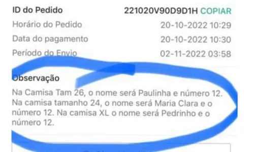 
				
					'Será Pedrinho': brasileiro compra camisa da seleção customizada e resultado inusitado viraliza
				
				