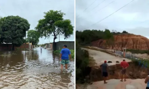 
				
					Fortes chuvas provocam intensos alagamentos em cidades baianas; veja
				
				