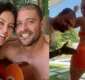 
                  Diogo Nogueira 'invade' dança de Paolla Oliveira com tapa no bumbum da atriz; veja vídeo