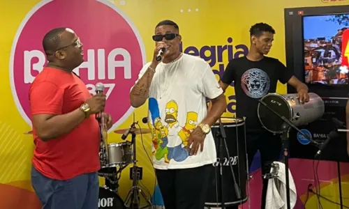 
				
					Vocalista do Samba Prime relembra início da banda e comemora sucesso em Salvador: ‘Levando alegria em forma de música’
				
				