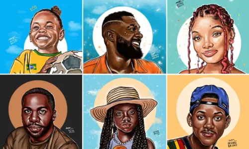 
				
					Baiano reforça representatividade, inspiração e autoestima com ilustrações afrocentradas na web: 'A gente sente falta de se enxergar'
				
				