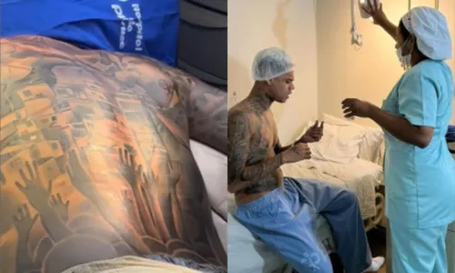 
				
					Funkeiro MC Cabelinho toma anestesia geral para finalizar tatuagem
				
				