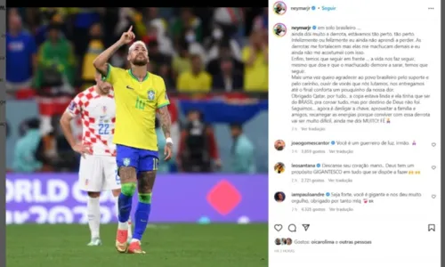 
				
					Neymar posta novo desabafo e faz carta aberta para Tite: 'Obrigado professor'
				
				