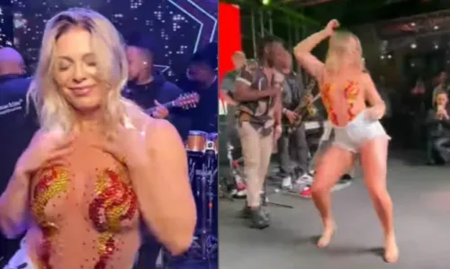 
				
					Sheila Mello relembra tempos de 'É O Tchan' e dança em show da banda: 'Reencontro'
				
				