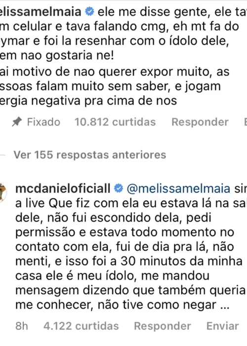 
				
					Mel Maia desabafa após ida do namorado para festa de Neymar: ‘Energia Negativa’
				
				