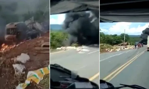 
				
					Pessoa morre e outras duas ficam feridas em colisão entre carreta e caminhão na Bahia
				
				