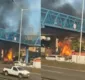 
                  Vídeo: carro bate e pega fogo após perseguição policial na BR-324, em Salvador