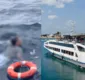 
                  Homem pula de ferry-boat, resiste a resgate e revolta passageiros