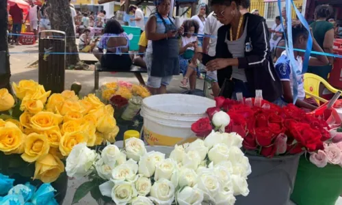 
				
					Vendedores de flores relatam baixo movimento em festa de Iemanjá; veja quanto custam as rosas
				
				