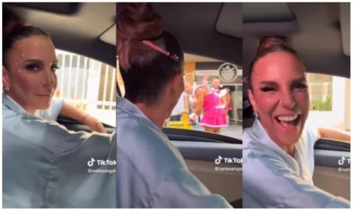 
				
					Antes de cantar em trio, Ivete passeia de carro e buzina para pedestres em Salvador
				
				