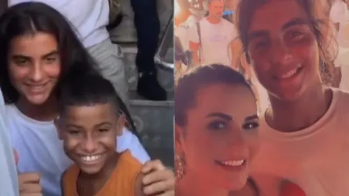 
				
					Cria de Ivete: Marcelinho esbanja simpatia ao posar com fãs e celebridades
				
				