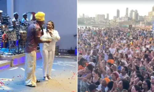 
				
					Glória Maria é homenageada por Margareth Menezes e Carlinhos Brown durante show em Salvador
				
				