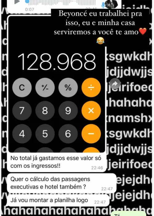 
				
					Ludmilla revela ter gasto R$128 mil em ingressos para turnê de Beyoncé: 'Trabalhei pra isso'
				
				