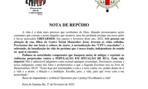 
				
					Polícia investiga triplo homicídio de pessoas em situação de rua na Bahia
				
				