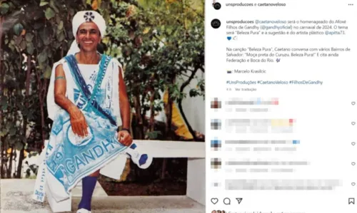 
				
					Afoxé Filhos de Gandhy homenageia Caetano Veloso no carnaval de 2024
				
				